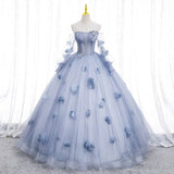 Off Shoulder Tulle Long Prom Dress, Sweet Long Formal Dress HZ1024