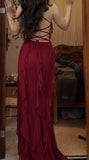 Spaghetti Straps Chiffon Long Prom Dress Formal Evening Dress HZ1024