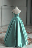 Satin Off-the-shoulder Long Prom Dress Bridesmaid Dress HZ1024