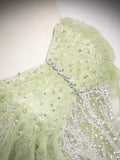 A-Line Off the Shoulder Glittering Tulle Sequins Long Prom Dress Sweet 16 Dress HZ1024