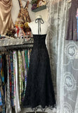 Black Halter A-Line Chiffon&Tulle Open Back Prom Dresses Birthday Dresses HZ1024
