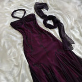 Blue Chiffon Long Prom Dresses Elegant Beaded Party Dresses HZ1024