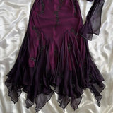 Blue Chiffon Long Prom Dresses Elegant Beaded Party Dresses HZ1024