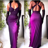 dresses under $160||Elegant Gradient Navy Blue Sheath Spaghetti Straps Sparkling Chiffon Prom Dress for Party HZ1024