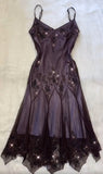 Prom Dresses Under $180??Gothic Spaghetti Straps Blue Satin Chiffon Sheath Evening Dress with Beading HZ1024