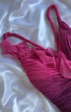 Gothic V-neck A-Line Chiffon Party Dress Vintage Gradient Pink Short Prom Dress HZ1024