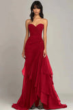 Dark Green A-Line Sweetheart Tulle Layered Long Prom Dresses Formal Evening Dress HZ1024