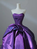 Satin Purple Long Prom Dress?? Sweetheart Evening Gown for Special Ocassion Quinceanera Dress HZ1024