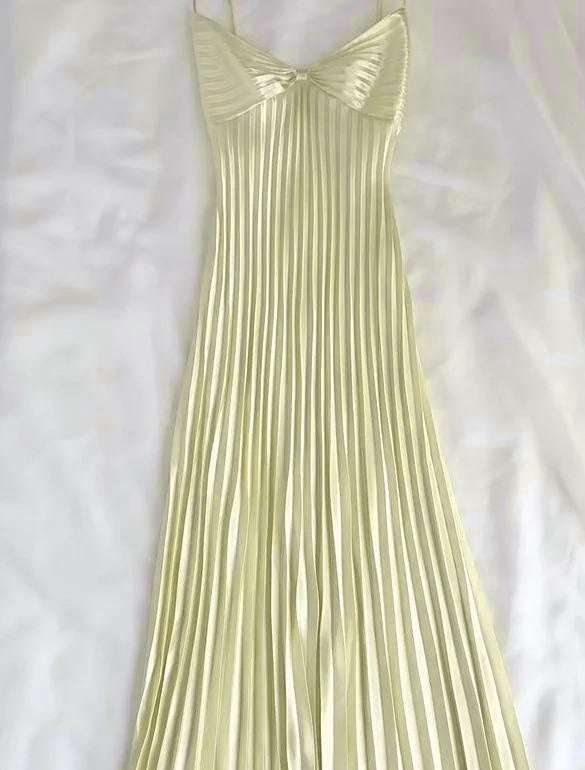 Champagne Spaghetti Straps Guest Dresses Sheath Pleated Chiffon Fashion Prom Dress with Backless HZ1024