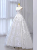 Tulle Lace Beige Long Prom Dress, Beige Long Formal Dress HZ1024