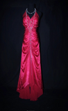 V-neck Sheath Turquoise Long Prom Dresses Beaded Satin Turquoise Evening Dresses HZ1024