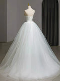 Tulle White Long Prom Dress, White Long Formal Dress HZ1024