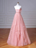 Pink Tulle Long Prom Dress, Pink Long Formal Dress HZ1024