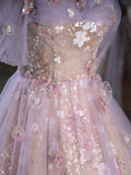 Sweetheart Neck Tulle Lace Purple Long Prom Dress, Purple Long Formal Dress HZ1024