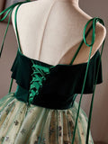 Tulle Lace Sequin Green Short Prom Dress, Green Homecoming Dress HZ1024