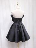 Tulle Satin Short Prom Dress, Black Homecoming Dress HZ1024