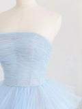 tulle long prom dress blue tulle long evening dress HZ1024