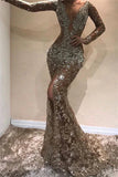 V-neck Mermaid Tulle Long Prom Dresses, Open Back Formal Evening Dresses HZ1024