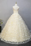 Halter Neckline Tulle Floor Length Prom Dress, off-white A-Line Evening Formal Dress HZ1024